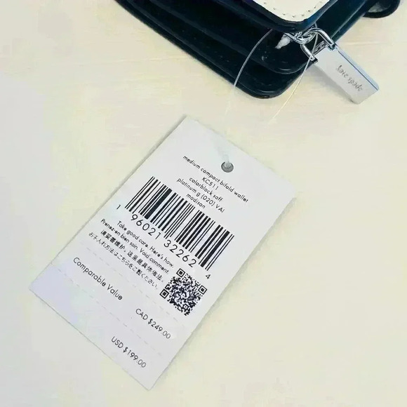 Kate Spade Madison Medium Compact Bifold Wallet Grey - Picture 3 of 4